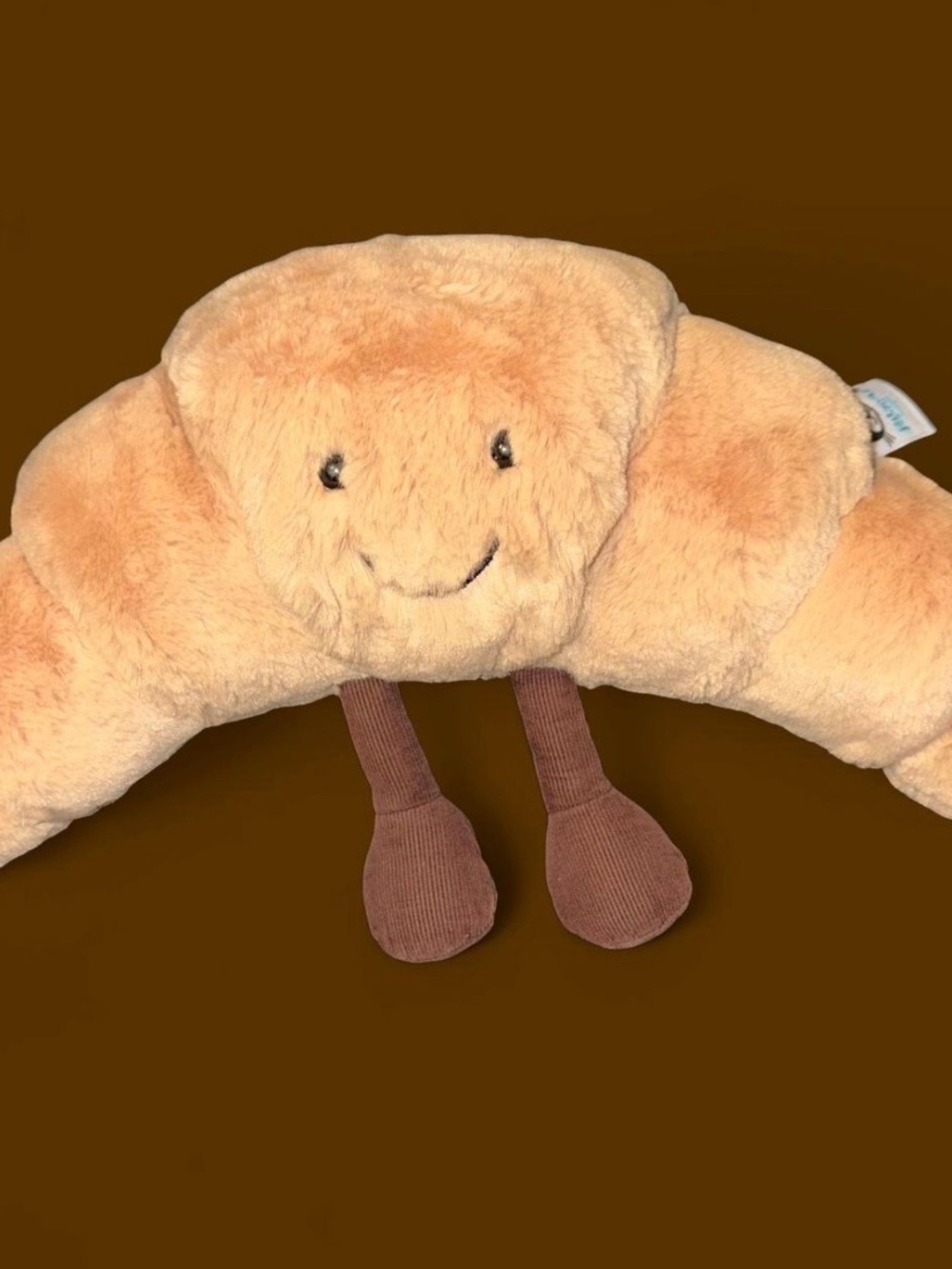 Jellycat Peach Croissant Plush with Brown Legs